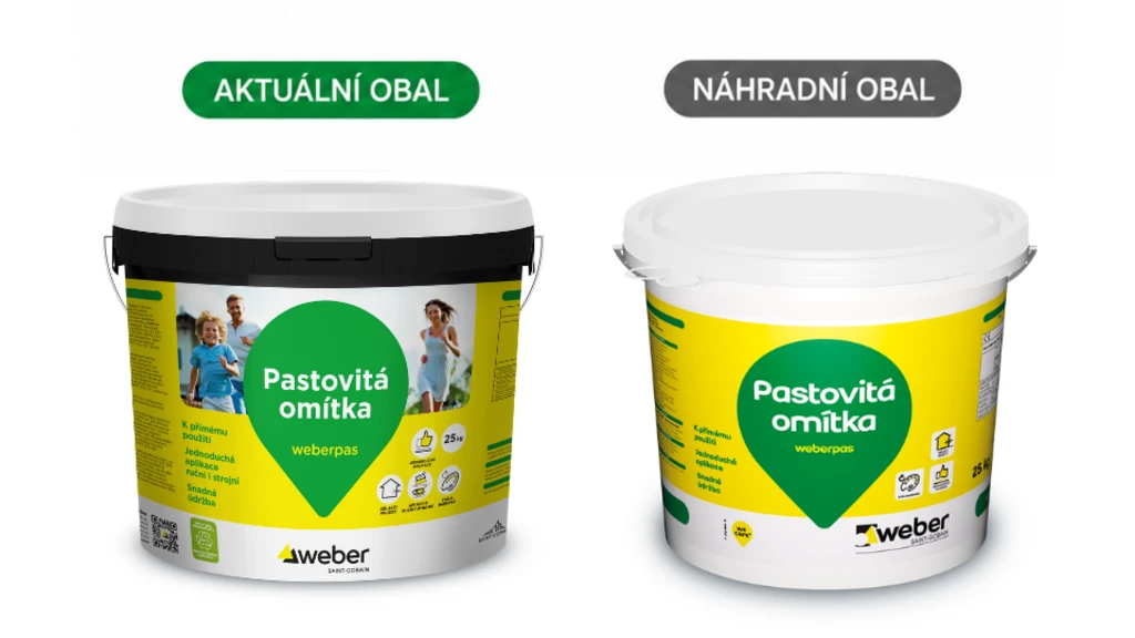 Oznámení o náhradním obalu pastovitých omítek weberpas
