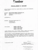 weber.color AKR - Prohlášení o shodě