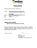 weber.color comfort - Prohlášení o shodě