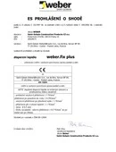 weber.fix plus - Prohlášení o shodě