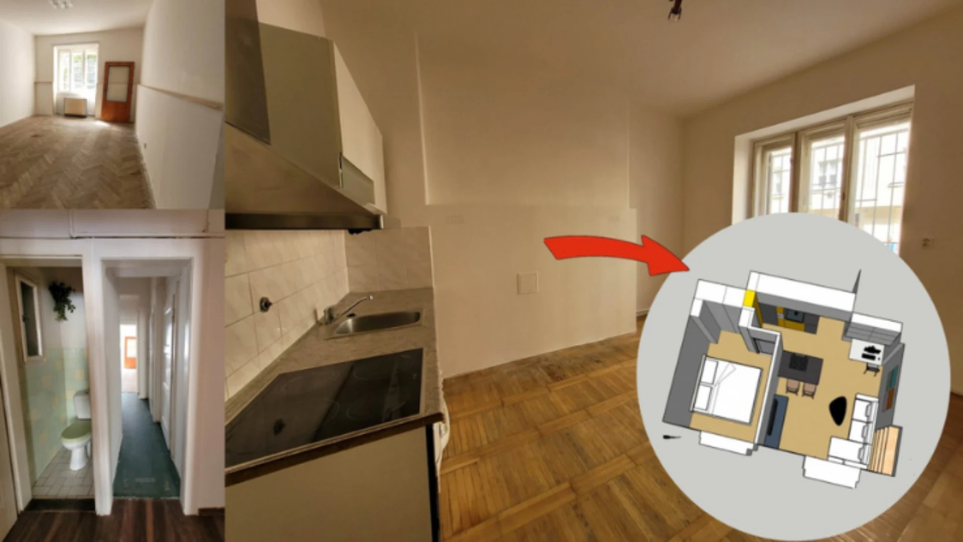 2. místo Samuel Weidlich, Praha 3  Rekonstrukce bytu na Žižkově 