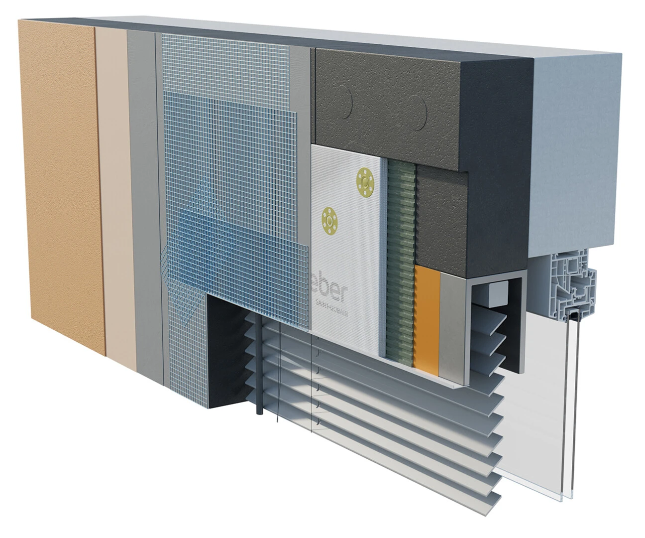 ETICS Weber therm - napojení na konstrukci žaluziové schránky