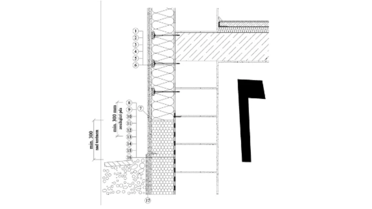 ETICS Weber therm - sokl zateplený lícovaný