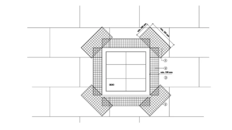 ETICS Weber therm - vyztužení hran otvorů, vyztužení rohů otvorů