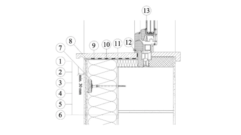 ETICS Weber therm - zateplení parapetu s použitím kamenné parapetní desky