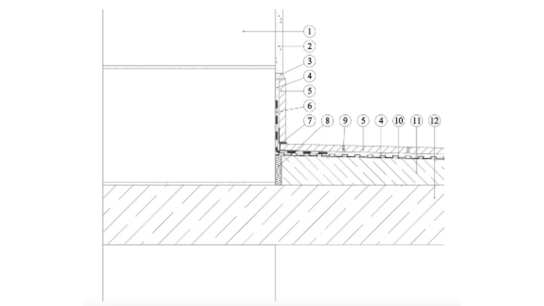Balkony a lodžie Weber - roh při soklu balkonu - ukončeno trvale pružným tmelem