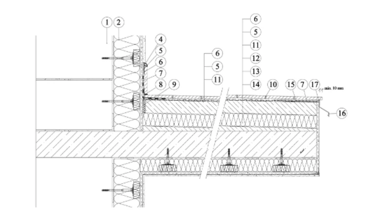 Balkony a lodžie Weber - řez balkonem - dodatečné zateplení