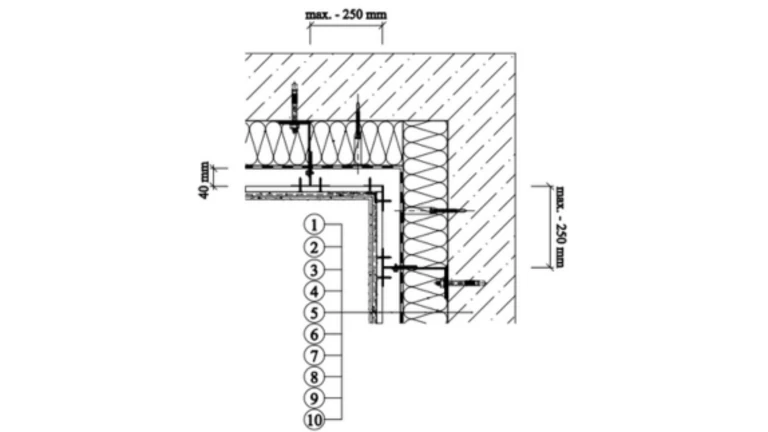 Weber - omítkový systém provětrávaných fasád Rigips - Glasroc X - kout
