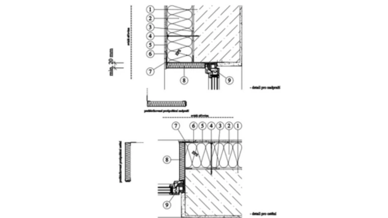 ETICS weber therm - detail s prefabrikovaným nadpražím a ostěním PKO-23-008