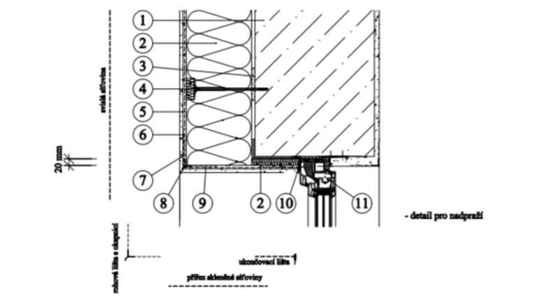 ETICS Weber therm plus ultra - detail nadpraží PKO-21-013