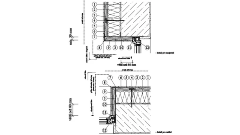 ETICS weber therm twinner - detail nadpraží a ostění šířky nad 80 mm PKO-23-020