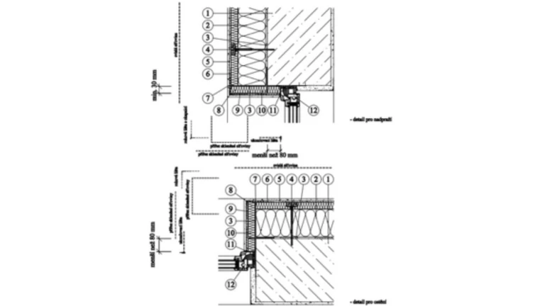 ETICS weber therm twinner - detail nadpraží a ostění šířky do 80 mm PKO-23-020
